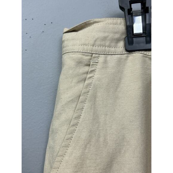 Bachrach Beige Khaki Linen Pants 34 Drawstring Relaxed Casual Resort Flat - Picture 5 of 7